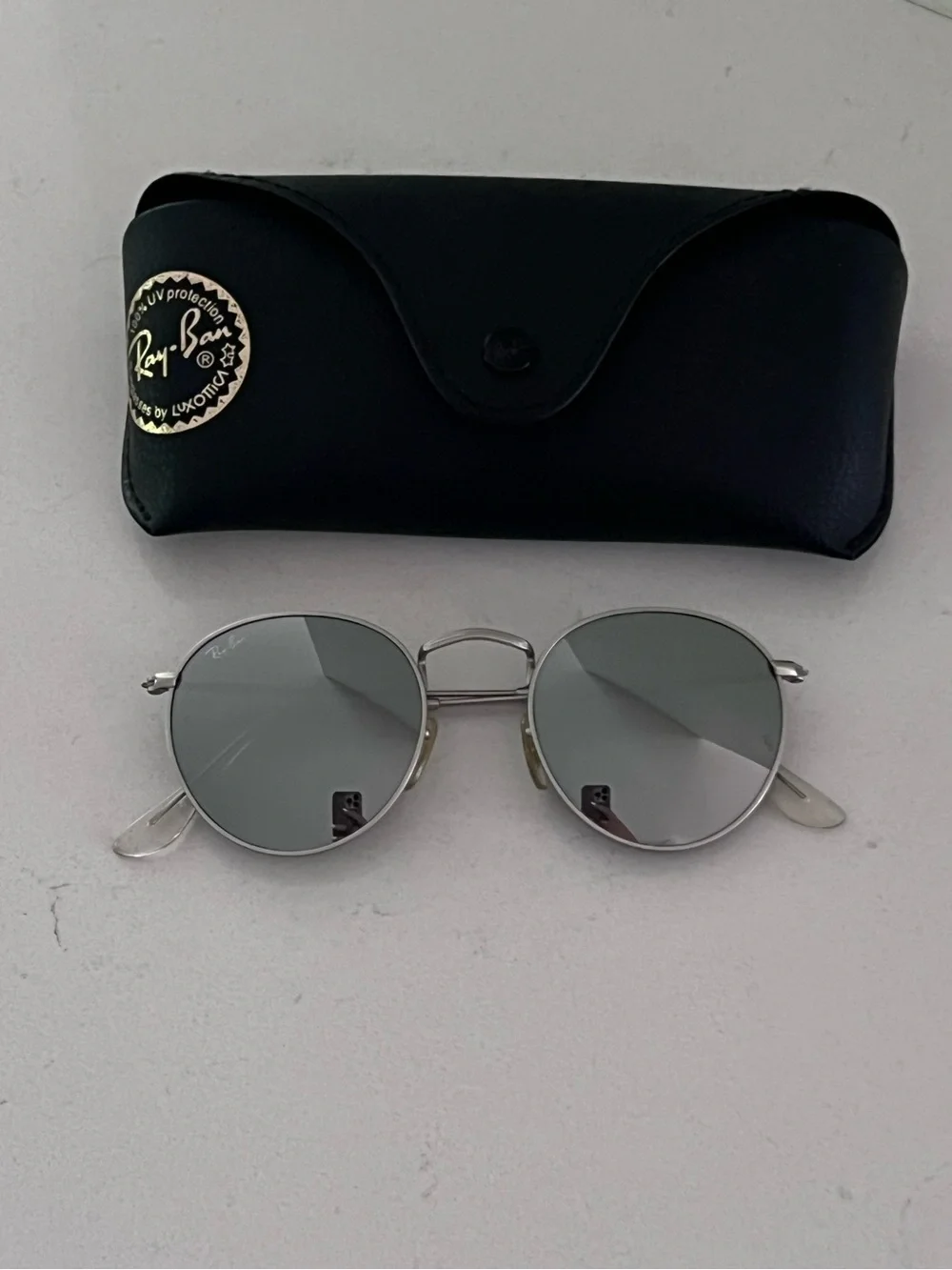 Ray-Ban Silver Frame Sunglasses with Black Case
